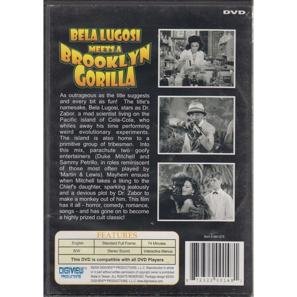 Bela Lugosi Meets A Brooklyn Gorilla 1952 Comedy Horror Science Fiction Film - Picture 2 of 2